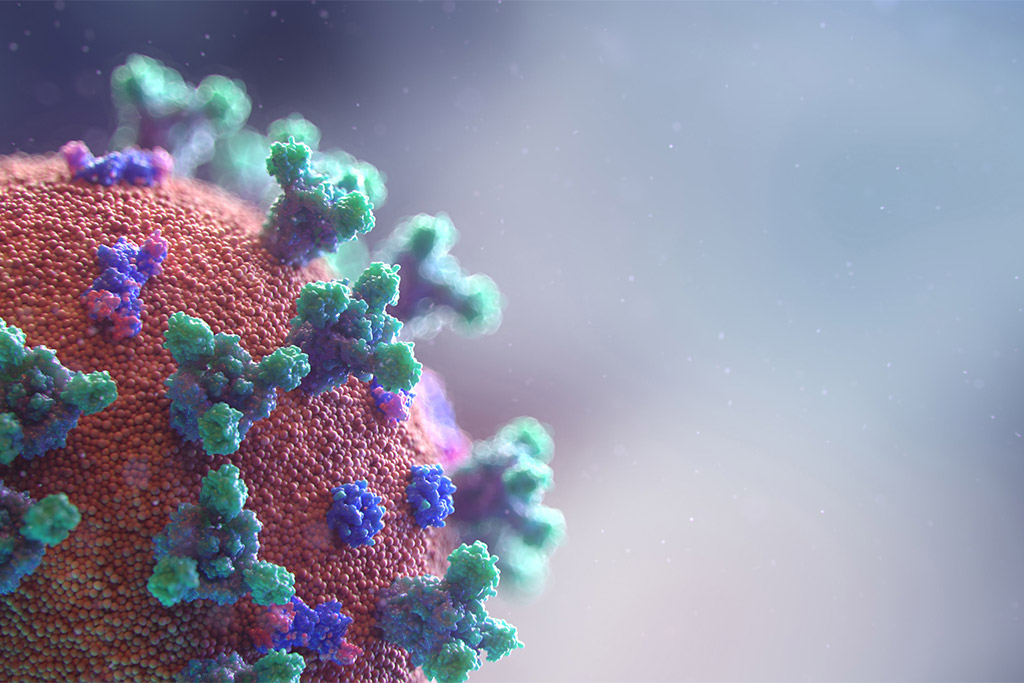 Microscopic model of the Covid-19 virus to illustrate nJoy Vision's coronavirus response plan.